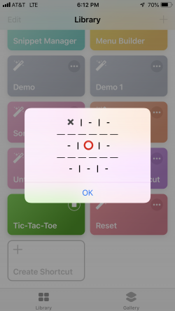 Screenshot for Apple Siri Shortcuts Tic-Tac-Toe 2