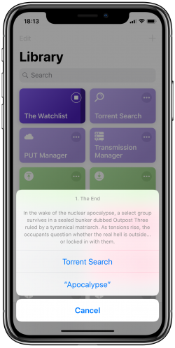 Screenshot for Apple Siri Shortcuts The Watchlist 6