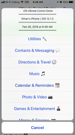 Screenshot for Apple Siri Shortcuts Ultimate Control Centre 1