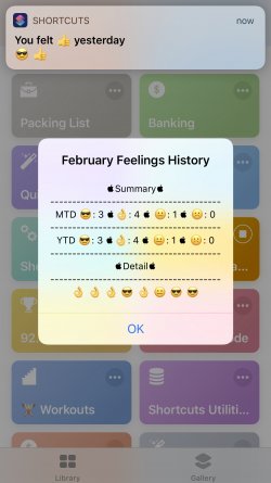 Screenshot for Apple Siri Shortcuts 😎 Feelings Tracker 1