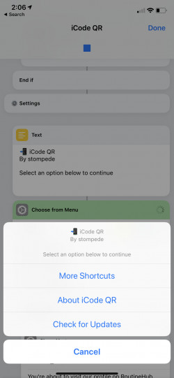 Screenshot for Apple Siri Shortcuts iCode QR 1