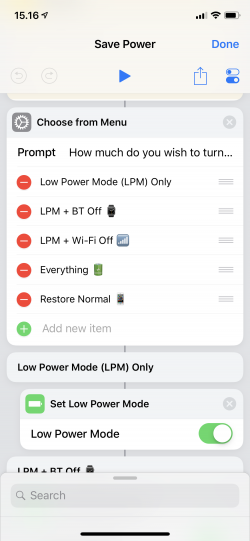 Screenshot for Apple Siri Shortcuts Save Power 2