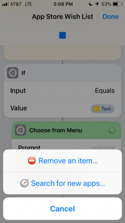Screenshot for Apple Siri Shortcuts App Store Wish List 3