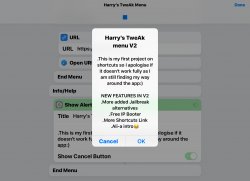 Screenshot for Apple Siri Shortcuts Harry’s TweAk Menu 2