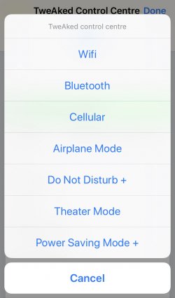Screenshot for Apple Siri Shortcuts TweAked Control Centre 1