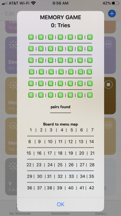 Screenshot for Apple Siri Shortcuts Memory Game 2 iOS13 3