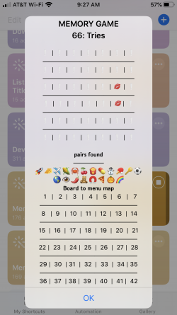 Screenshot for Apple Siri Shortcuts Memory Game 2 iOS13 5