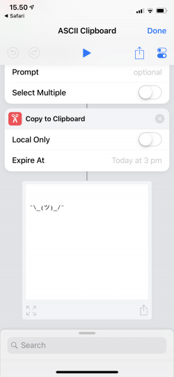 Screenshot for Apple Siri Shortcuts ASCII Clipboard 2