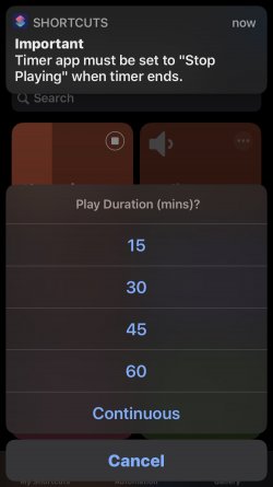 Screenshot for Apple Siri Shortcuts Sleep Timer 1